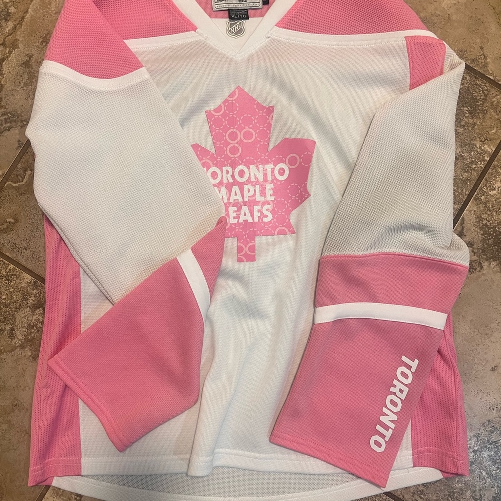 NHL Pink and White Women's Jersey
